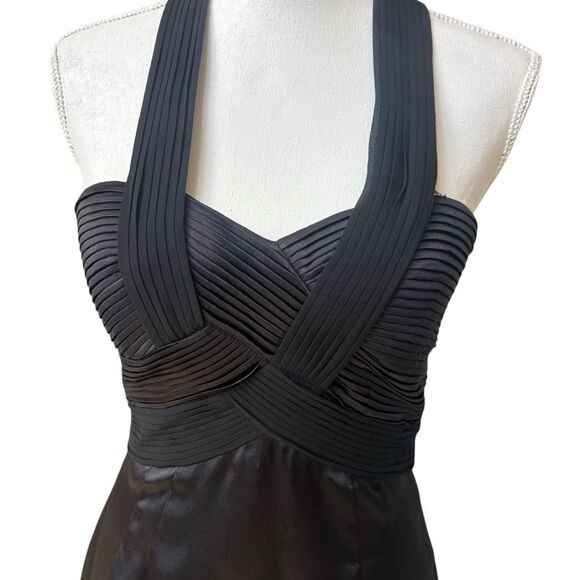 BCBGMaxazria Women’s Size 4  Black Silk Halter Midi Dress - Picture 5 of 16